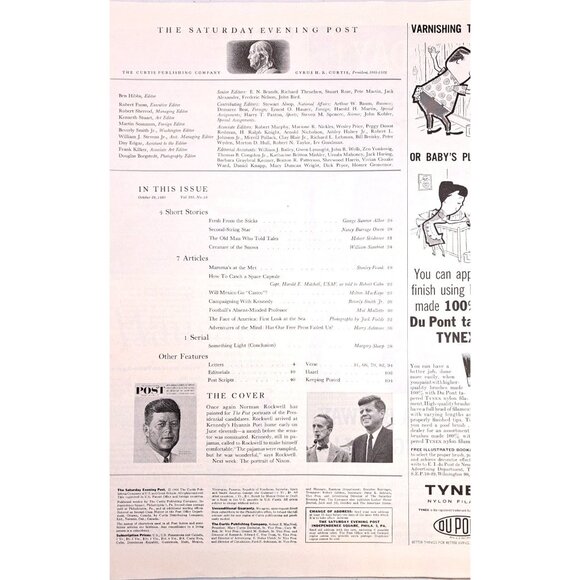 Vintage Saturday Evening Post October 29 1960 JFK John F Kennedy Norman Rockwell - Picture 6 of 15